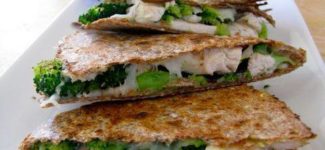 Clean Eating Broccoli & Chicken Quesadilla Recipe